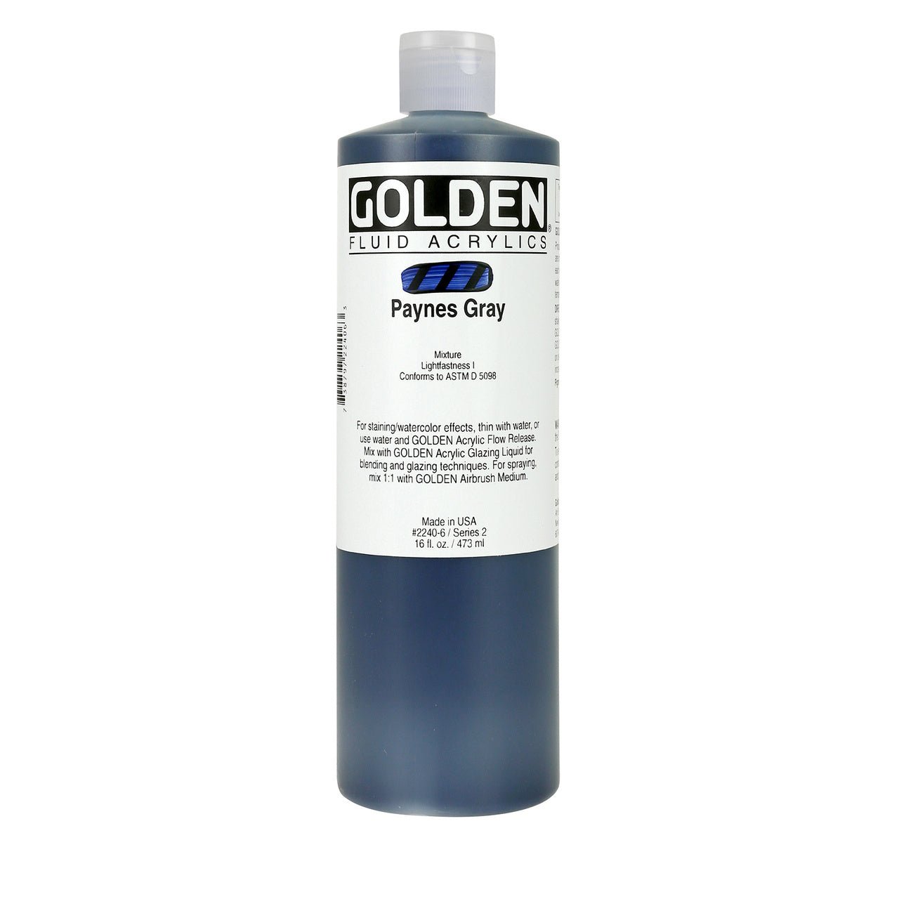 Golden Fluid Acrylic Paynes Gray 16 oz - merriartist.com