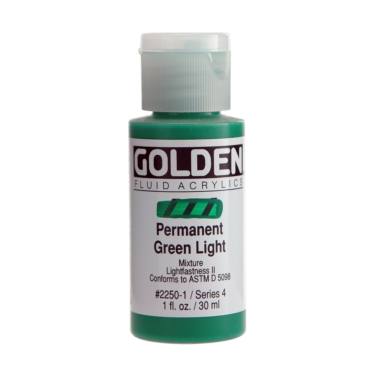 Golden Fluid Acrylic Permanent Green Light 1 oz - merriartist.com