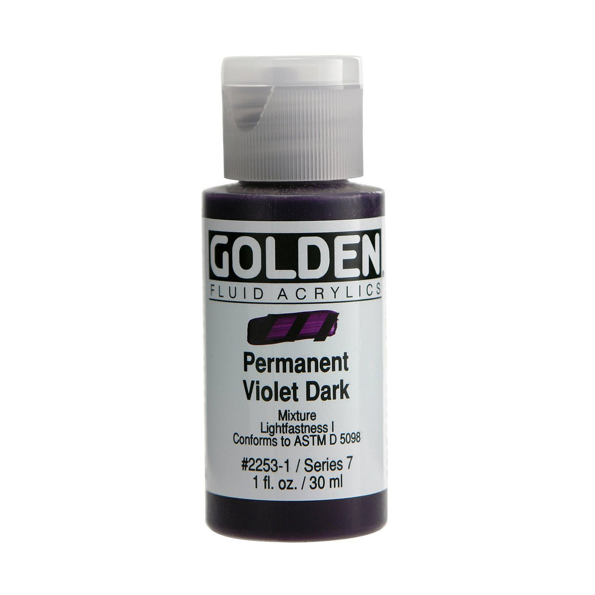 Golden Fluid Acrylic Permanent Violet Dark 1 oz - merriartist.com