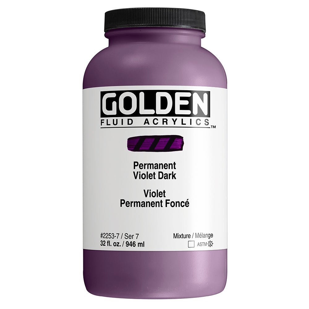 Golden Fluid Acrylic Permanent Violet Dark 32 oz - merriartist.com