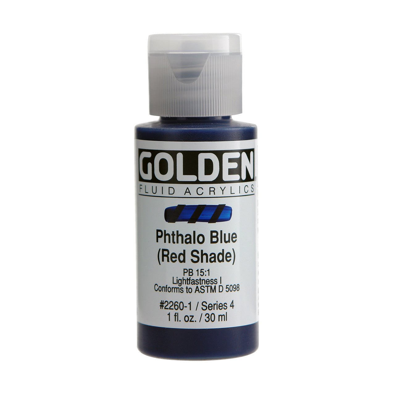Golden Fluid Acrylic Phthalo Blue (red shade) 1 oz - merriartist.com