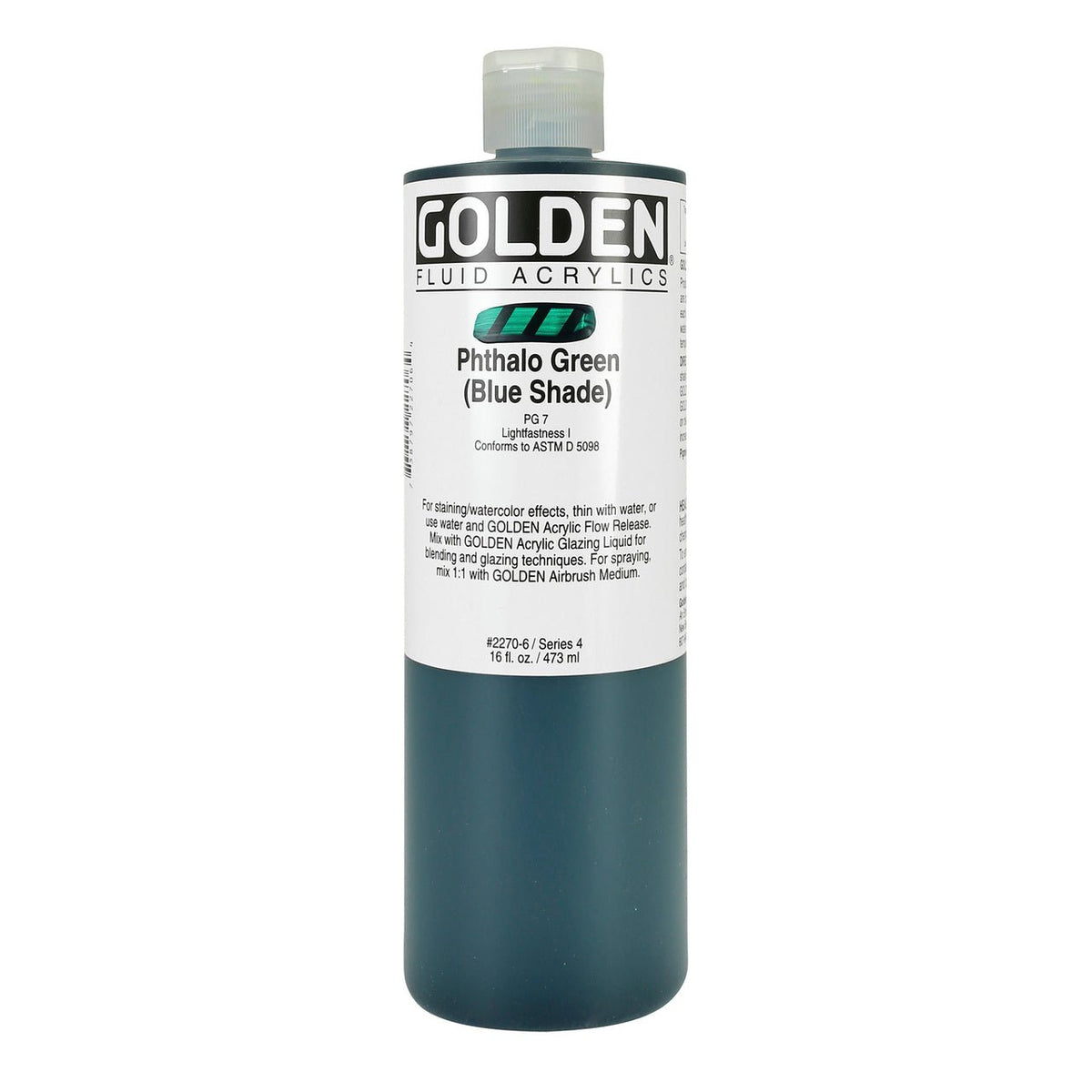 Golden Fluid Acrylic Phthalo Green (blue shade) 16 oz - merriartist.com