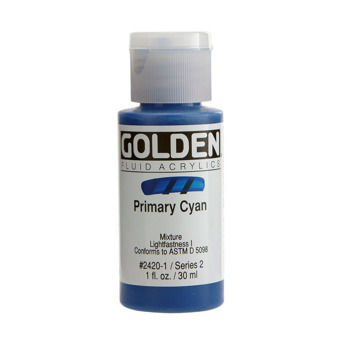Golden Fluid Acrylic Primary Cyan 1 oz - merriartist.com