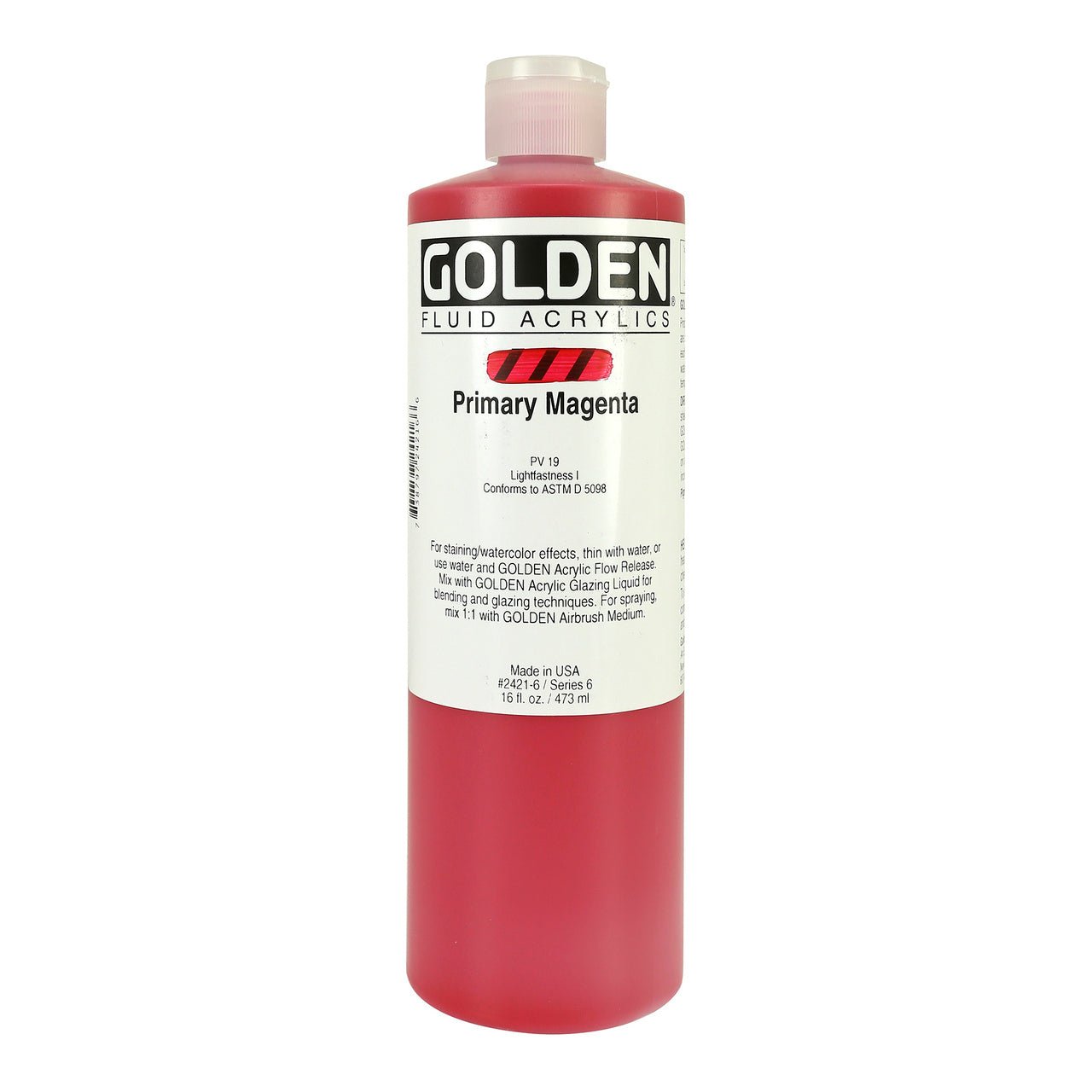 Golden Fluid Acrylic Primary Magenta 16 oz - merriartist.com