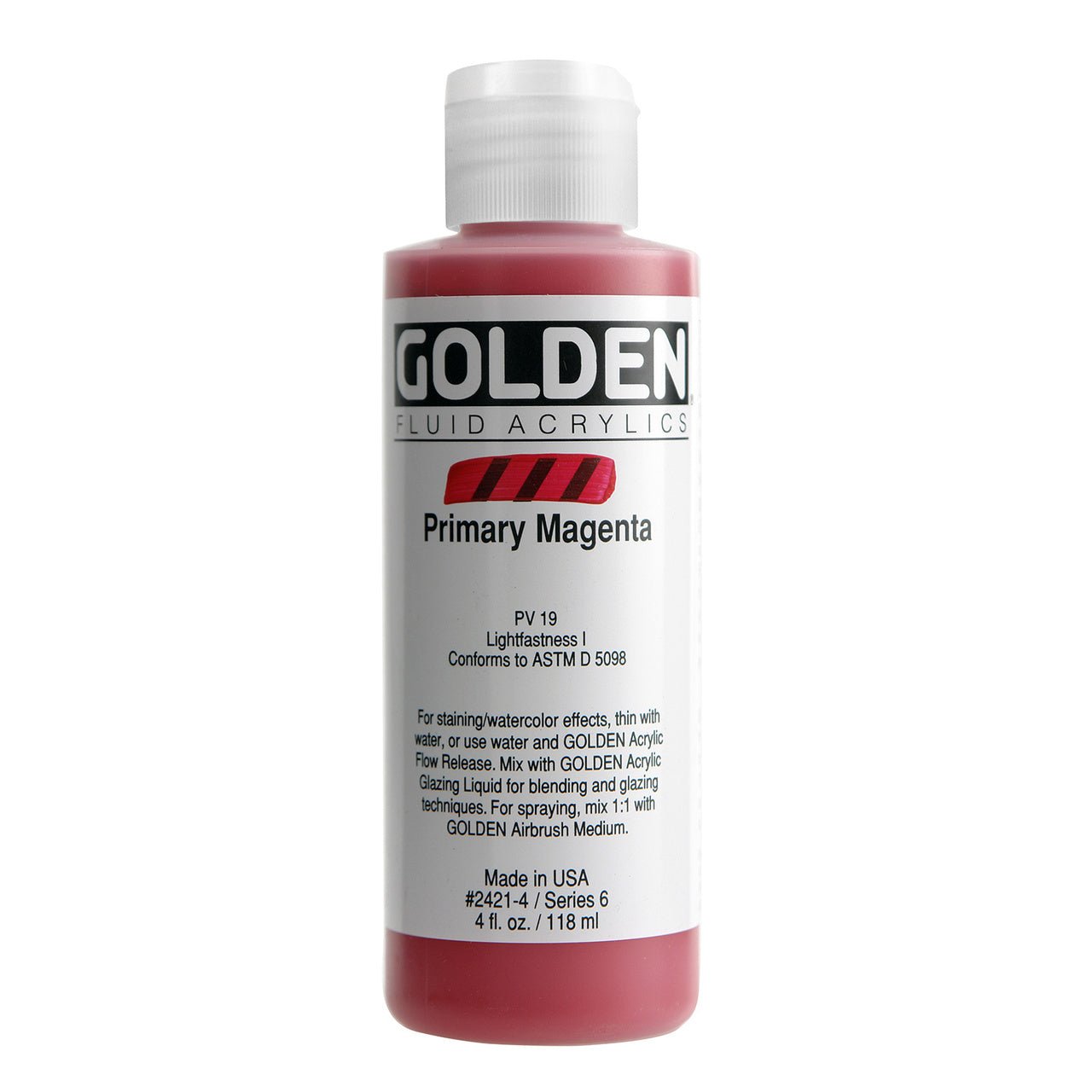 Golden Fluid Acrylic Primary Magenta 4 oz - merriartist.com
