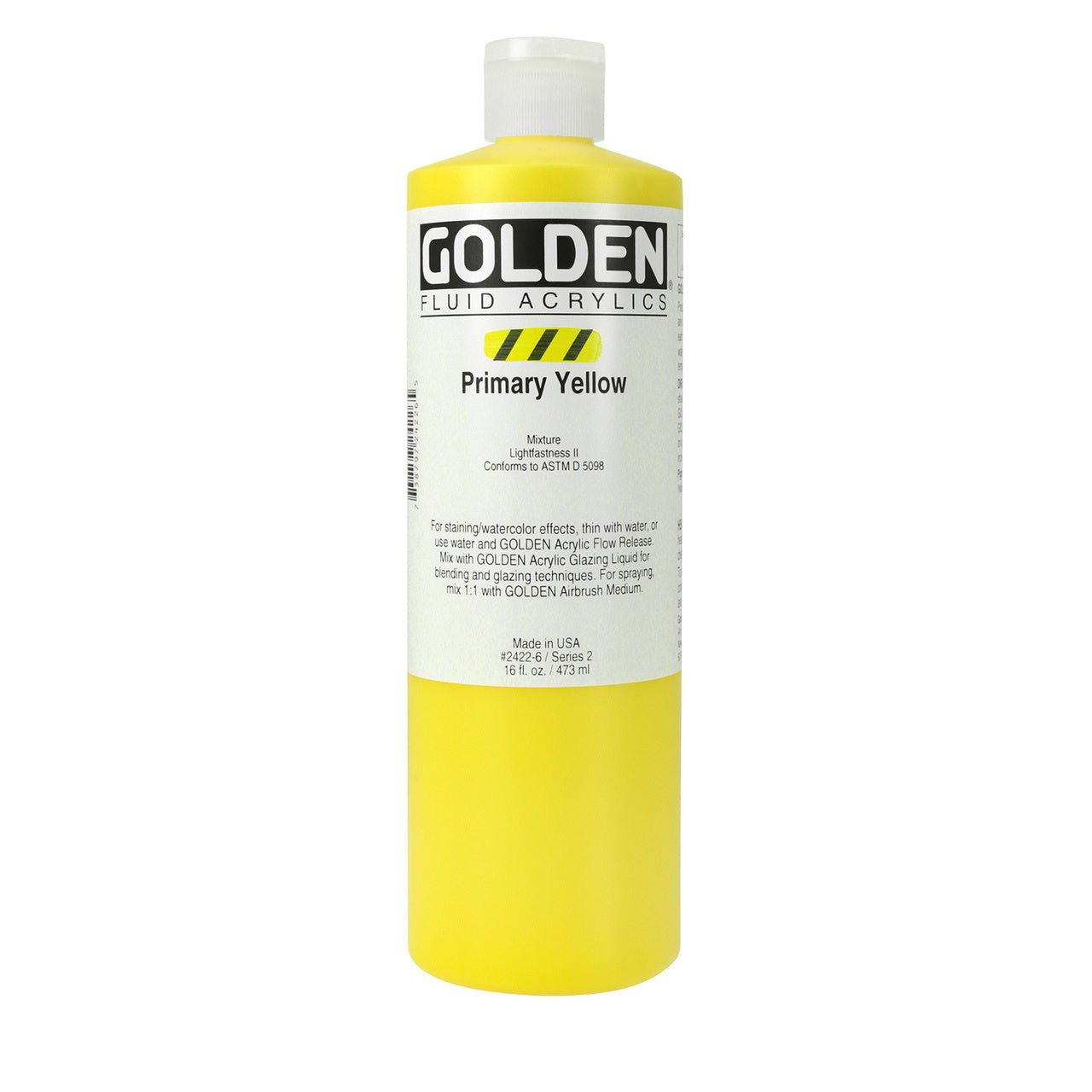 Golden Fluid Acrylic Primary Yellow 16 oz - merriartist.com