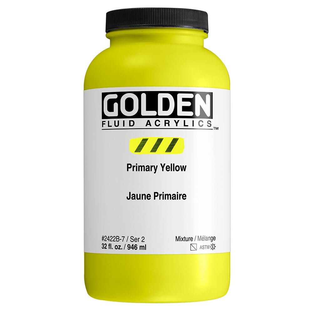 Golden Fluid Acrylic Primary Yellow 32 oz - merriartist.com