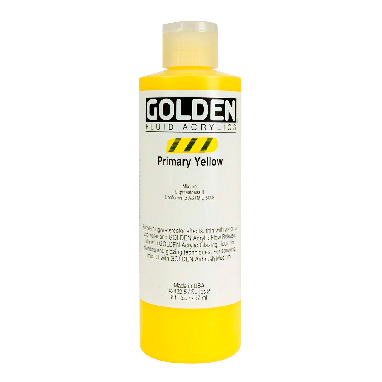 Golden Fluid Acrylic Primary Yellow 8 oz - merriartist.com