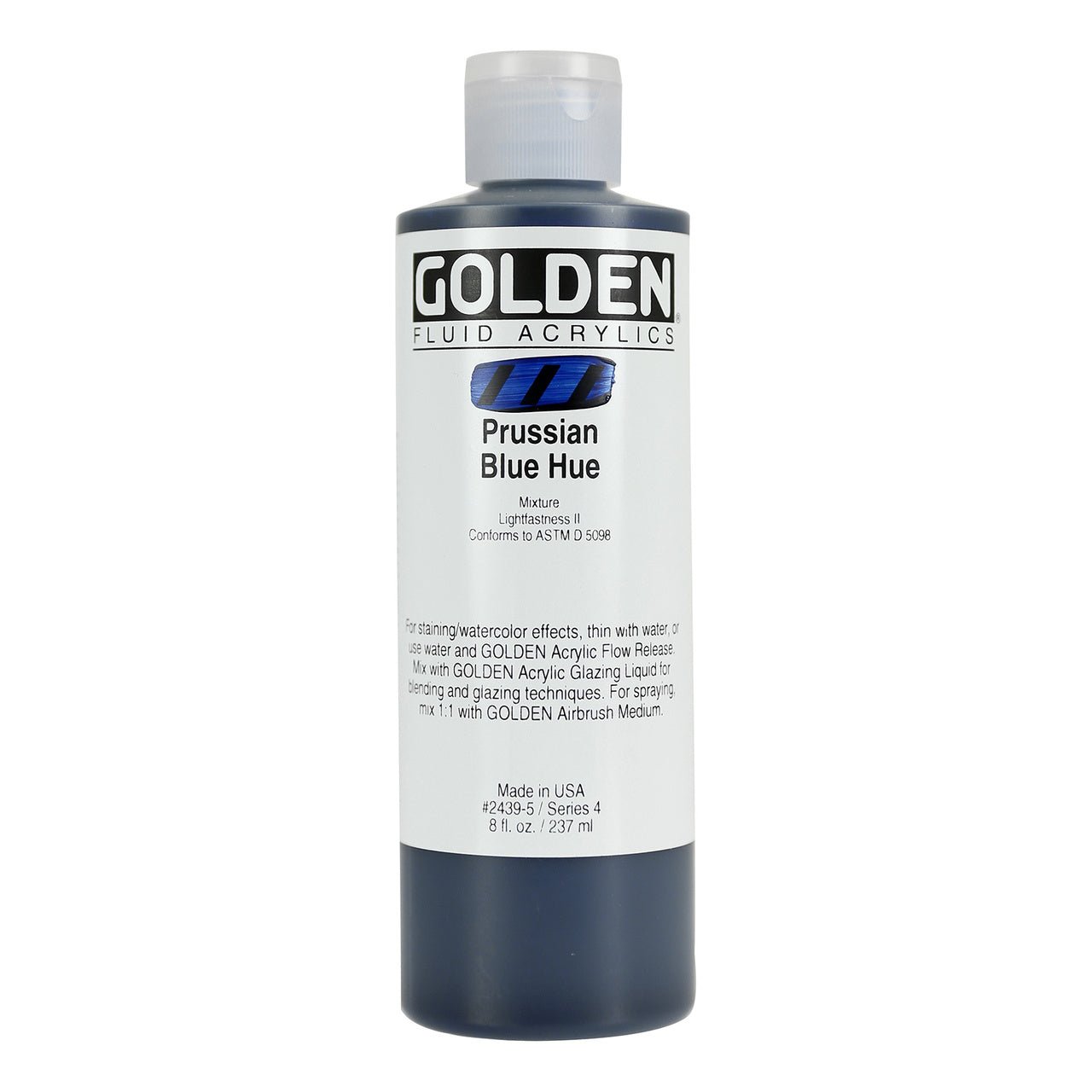 Golden Fluid Acrylic Prussian Blue Hue 8 oz - merriartist.com