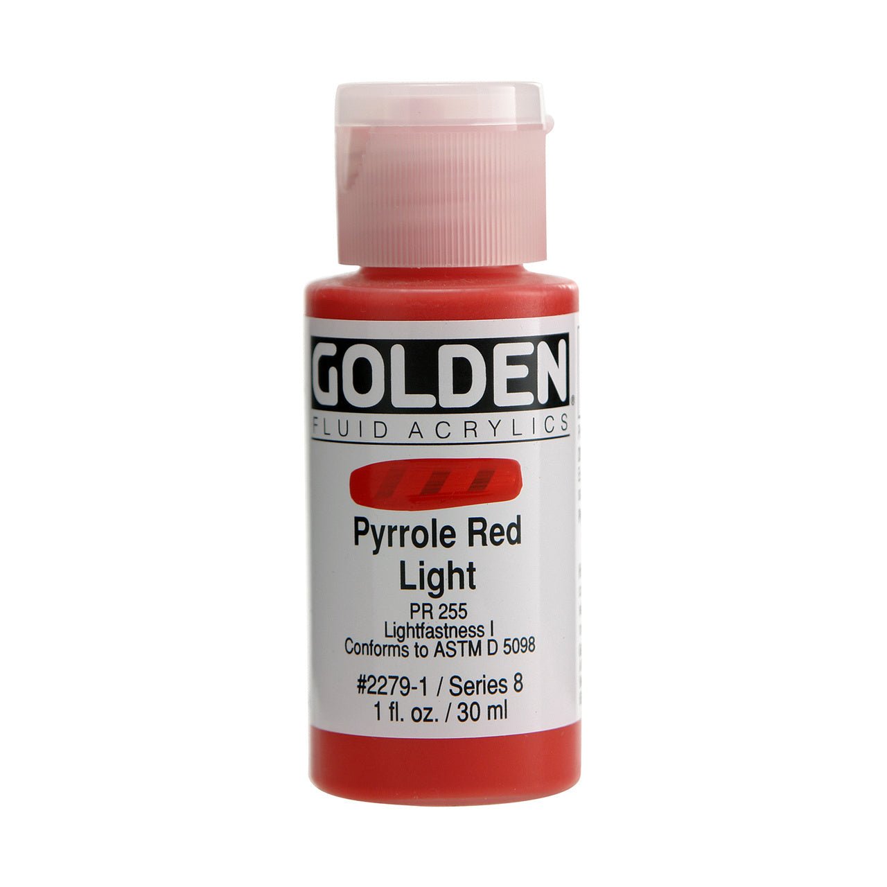 Golden Fluid Acrylic Pyrrole Red Light 1 oz - merriartist.com
