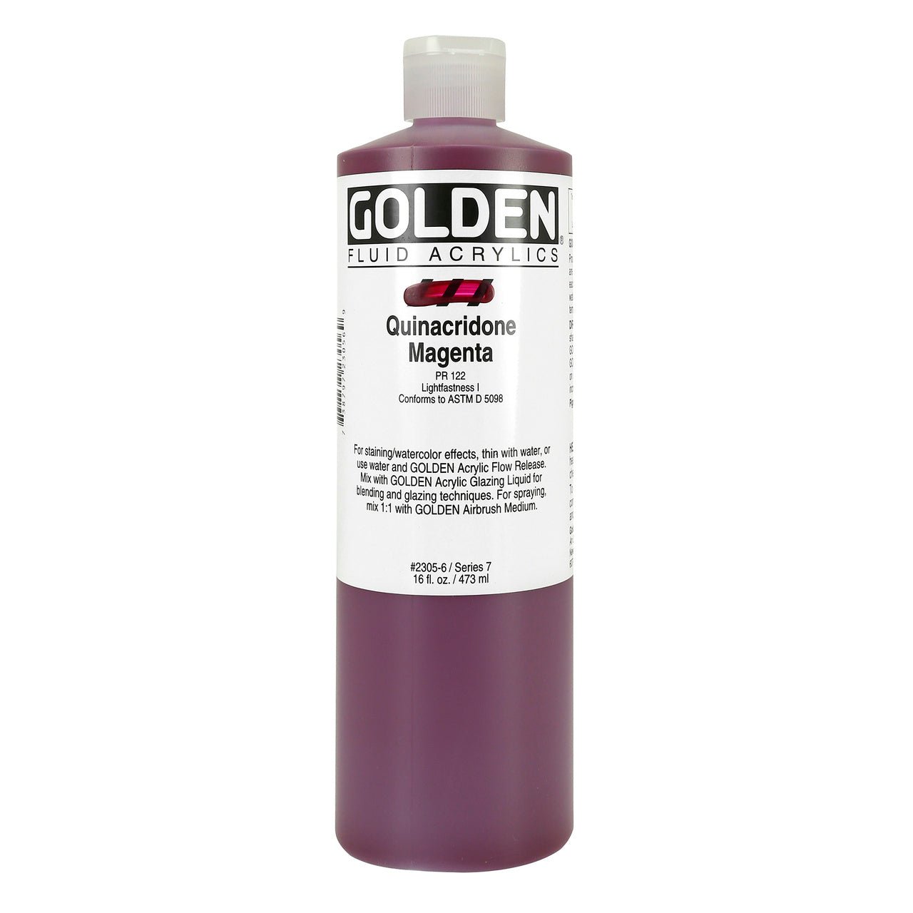 Golden Fluid Acrylic Quinacridone Magenta 16 oz - merriartist.com