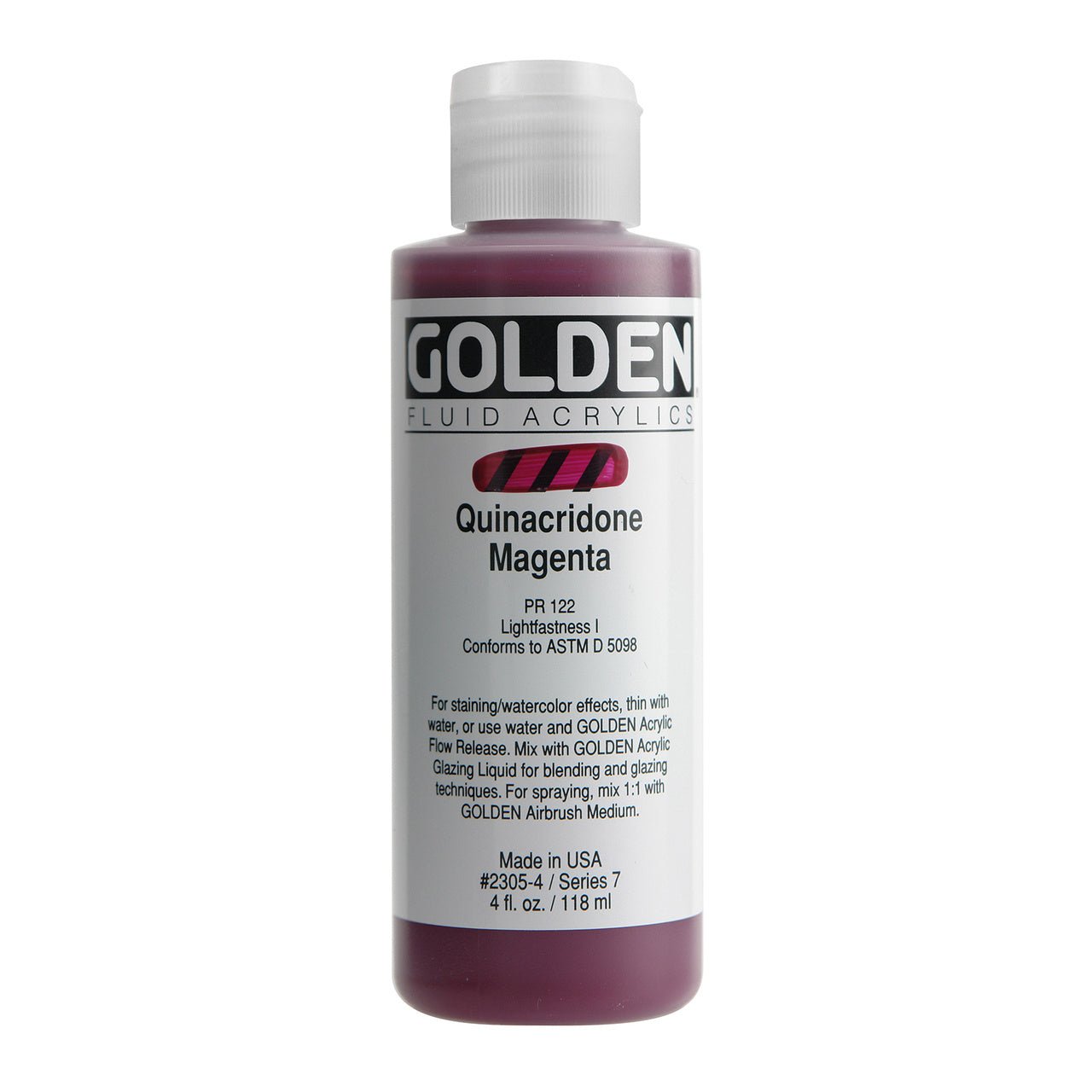 Golden Fluid Acrylic Quinacridone Magenta 4 oz - merriartist.com