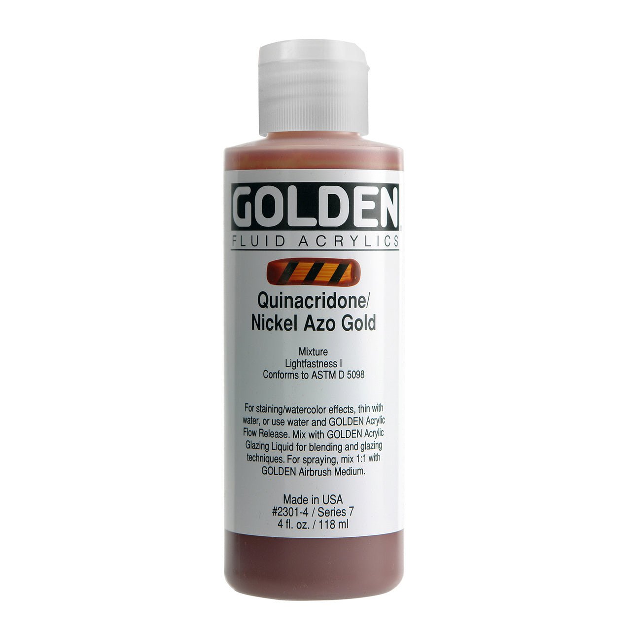 Golden Fluid Acrylic Quinacridone Nickel Azo Gold 4 oz - merriartist.com