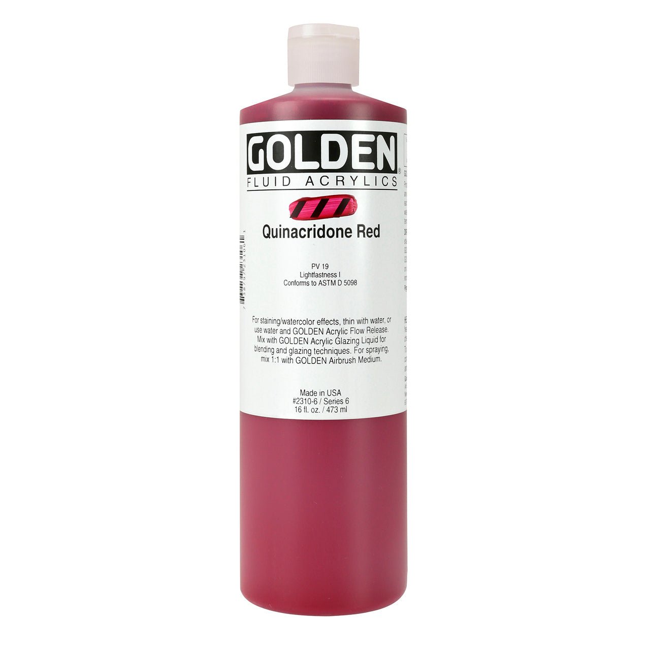 Golden Fluid Acrylic Quinacridone Red 16 oz - merriartist.com