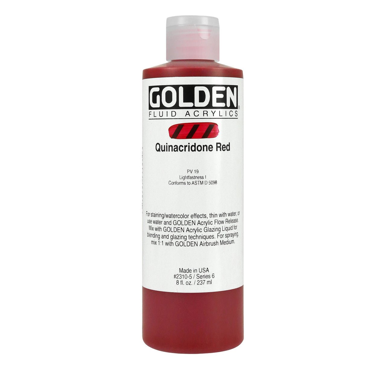 Golden Fluid Acrylic Quinacridone Red 8 oz - merriartist.com
