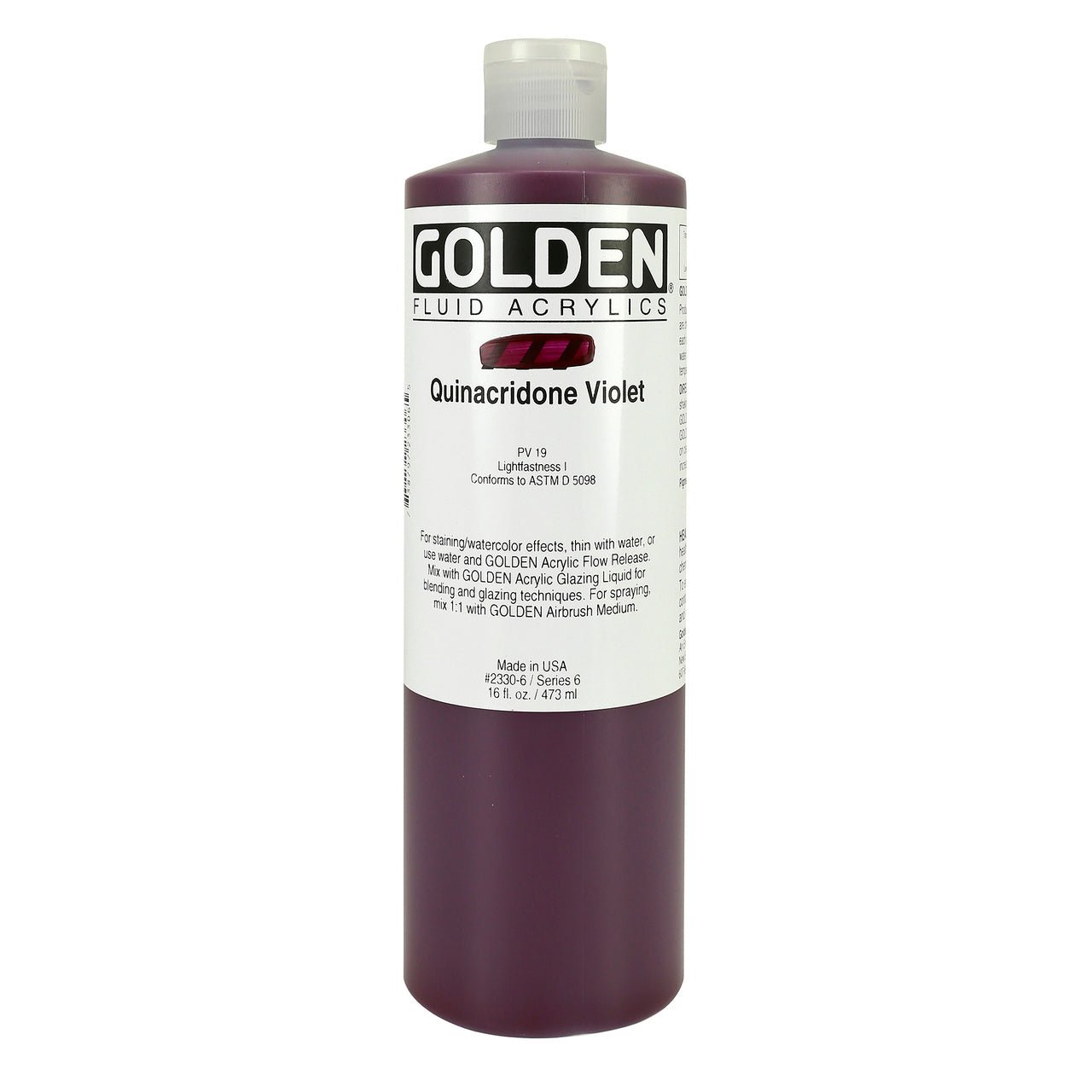 Golden Fluid Acrylic Quinacridone Violet 16 oz - merriartist.com