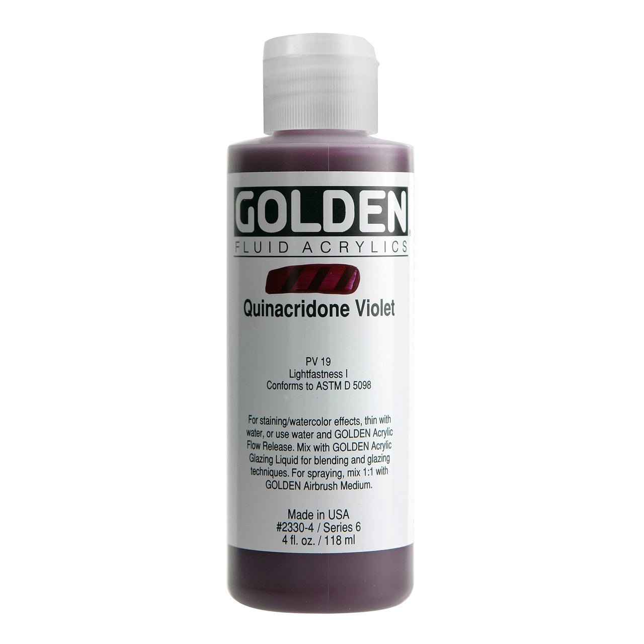 Golden Fluid Acrylic Quinacridone Violet 4 oz - merriartist.com