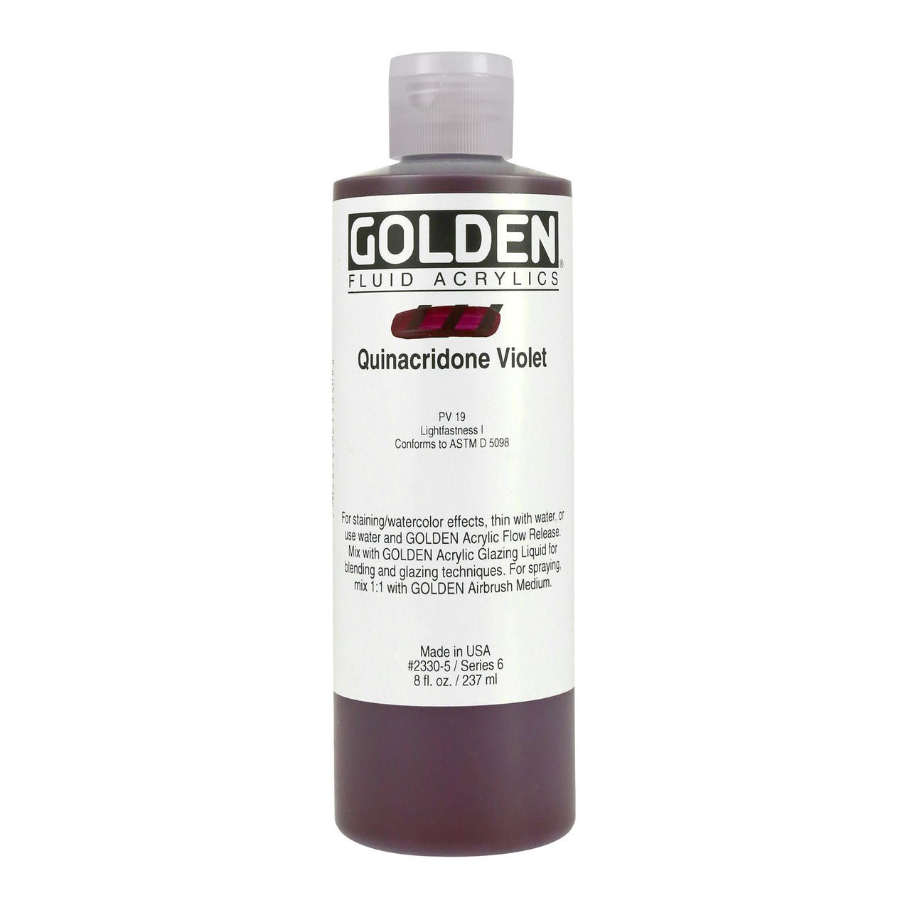 Golden Fluid Acrylic Quinacridone Violet 8 oz - merriartist.com