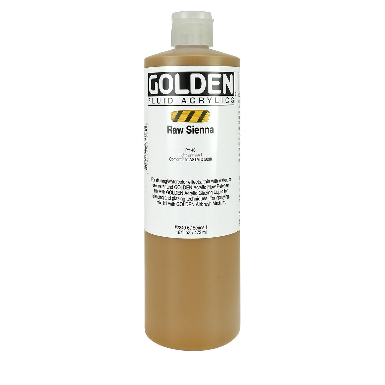 Golden Fluid Acrylic Raw Sienna 16 oz - merriartist.com