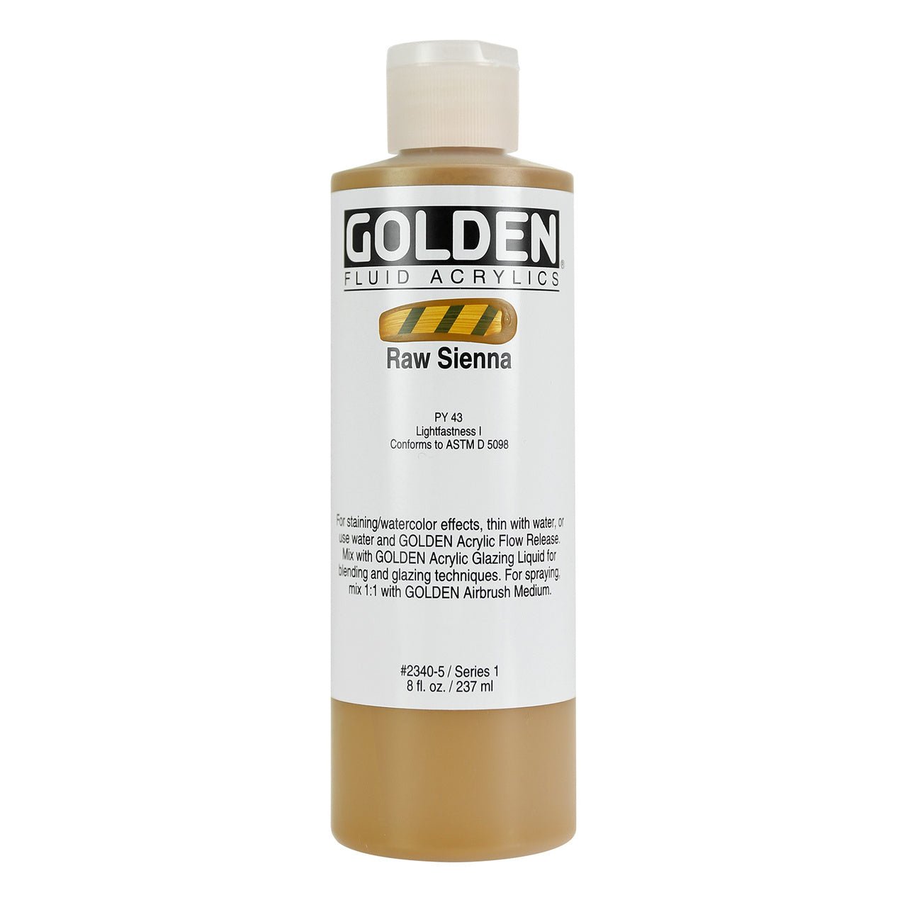 Golden Fluid Acrylic Raw Sienna 8 oz - merriartist.com