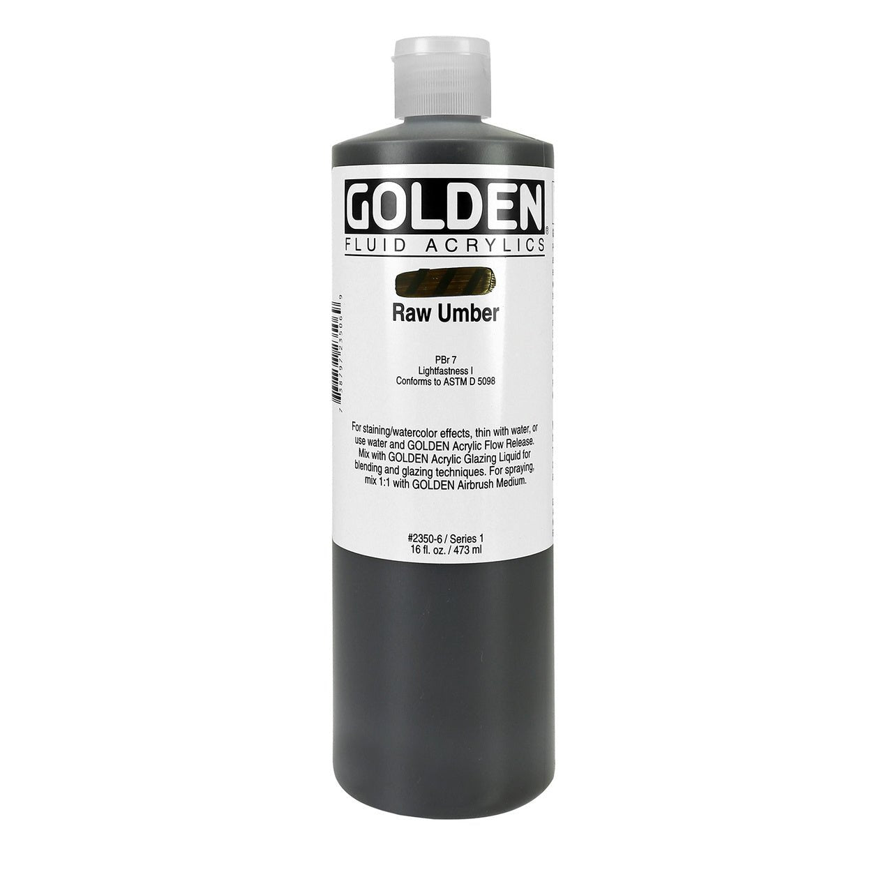 Golden Fluid Acrylic Raw Umber 16 oz - merriartist.com