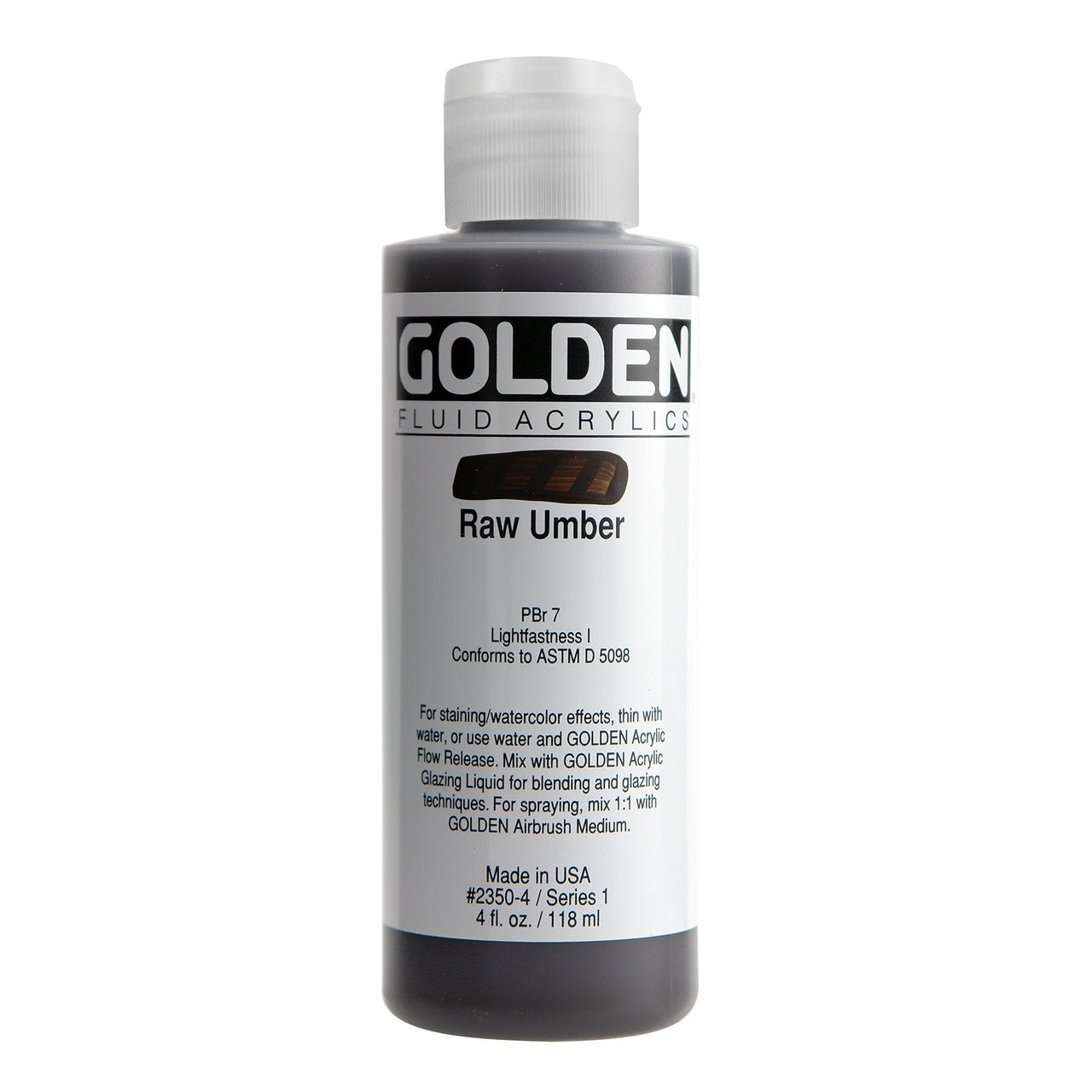 Golden Fluid Acrylic Raw Umber 4 oz - merriartist.com