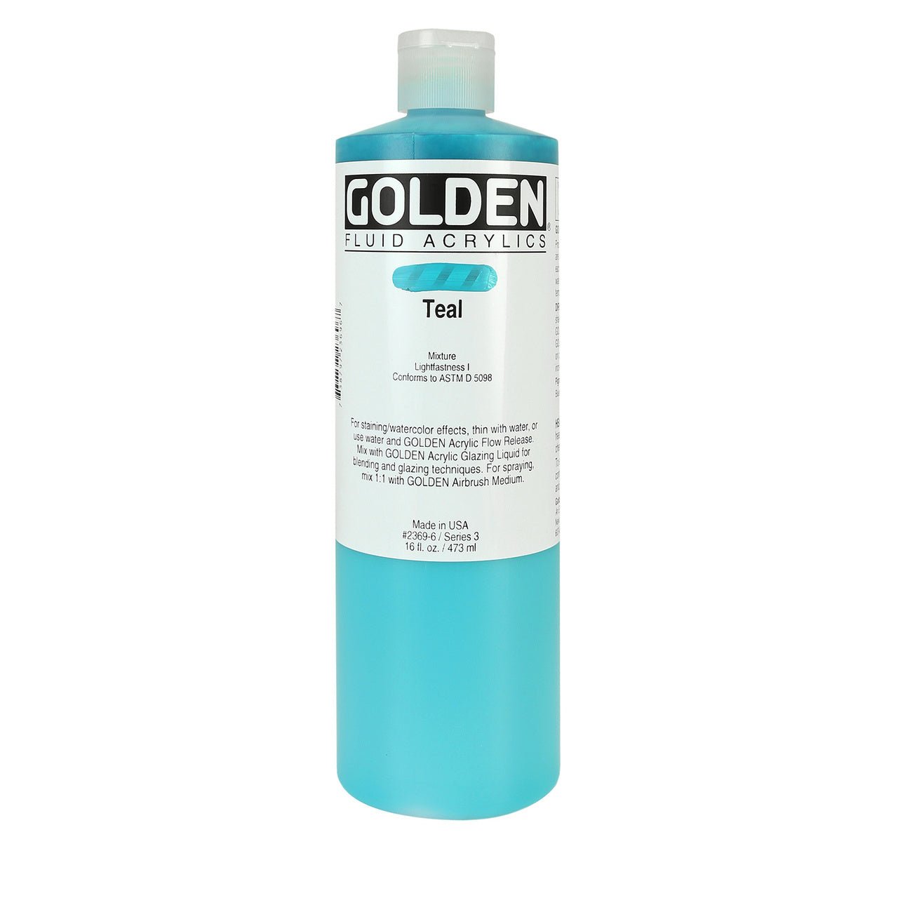 Golden Fluid Acrylic Teal 16 oz - merriartist.com