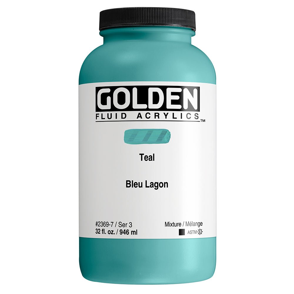 Golden Fluid Acrylic Teal 32 oz - merriartist.com