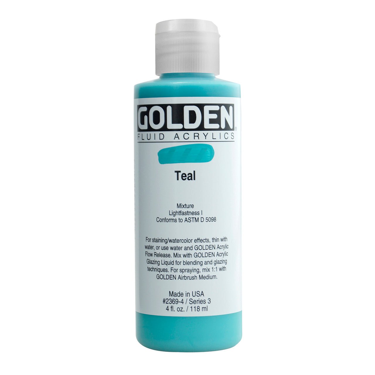 Golden Fluid Acrylic Teal 4 oz - merriartist.com