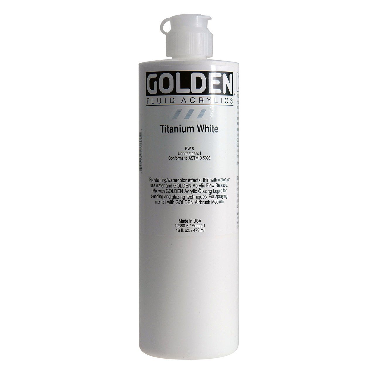Golden Fluid Acrylic Titanium White 16 oz - merriartist.com