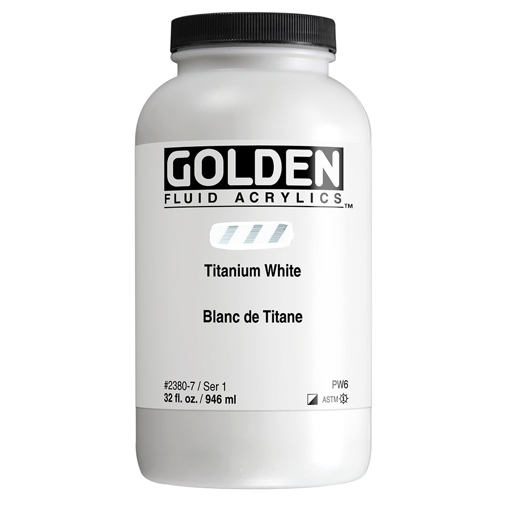 Golden Fluid Acrylic Titanium White 32 oz - merriartist.com