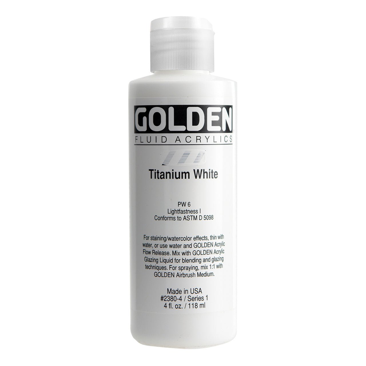 Golden Fluid Acrylic Titanium White 4 oz - merriartist.com