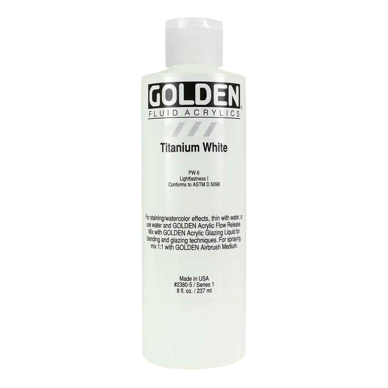 Golden Fluid Acrylic Titanium White 8 oz - merriartist.com