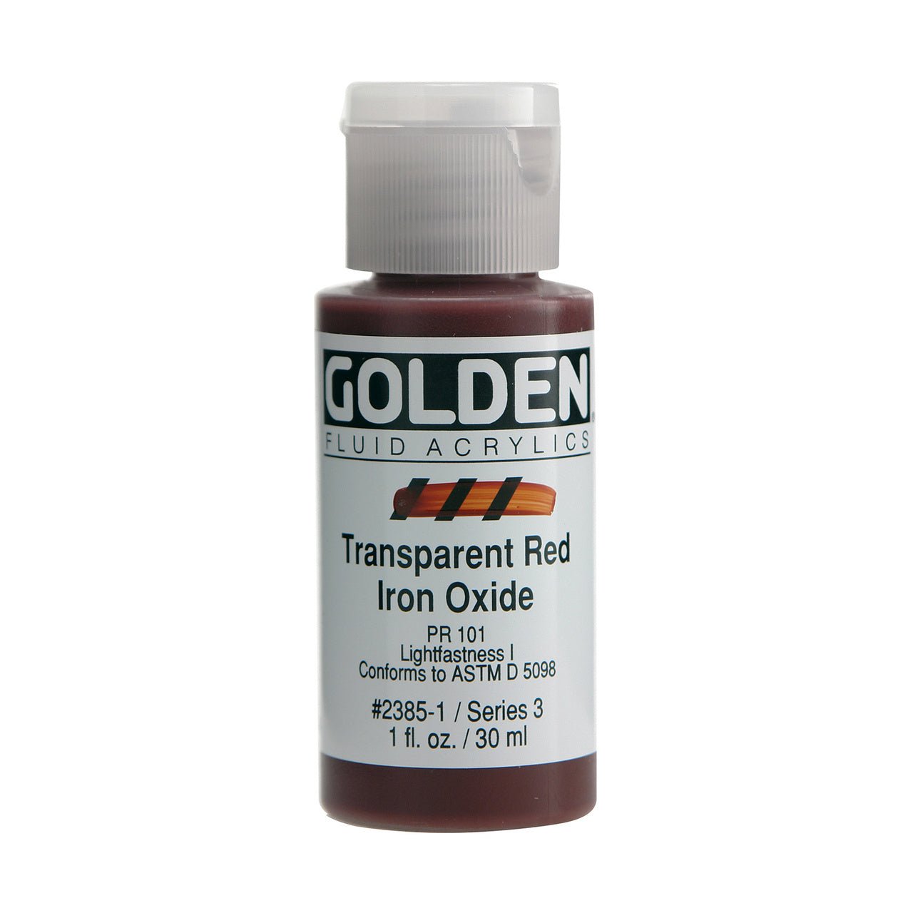 Golden Fluid Acrylic Transparent Red Iron Oxide 1 oz - merriartist.com
