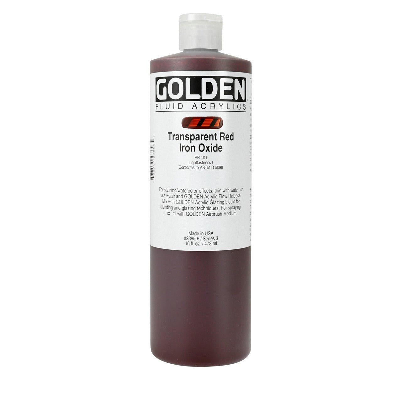 Golden Fluid Acrylic Transparent Red Iron Oxide 16 oz - merriartist.com