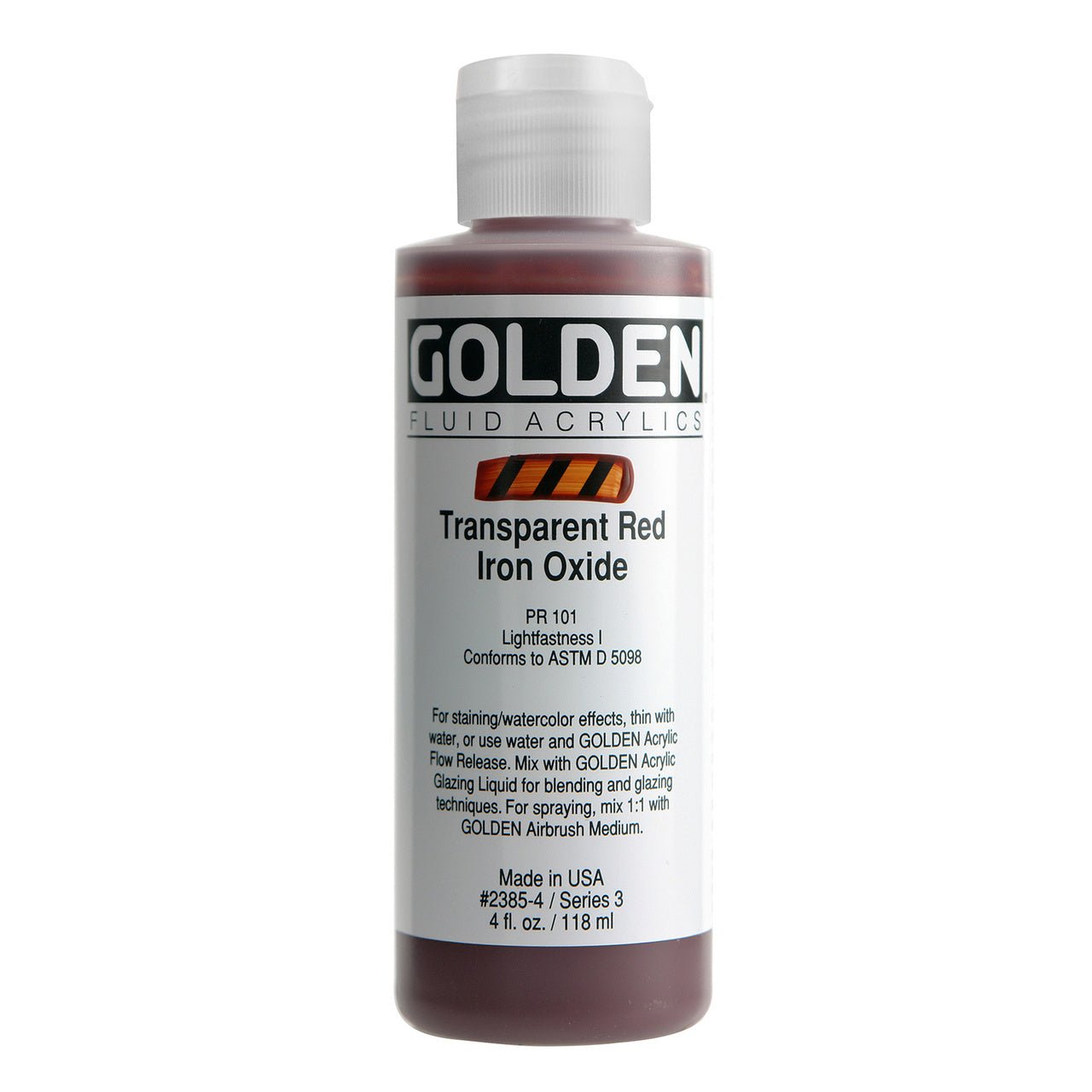 Golden Fluid Acrylic Transparent Red Iron Oxide 4 oz - merriartist.com