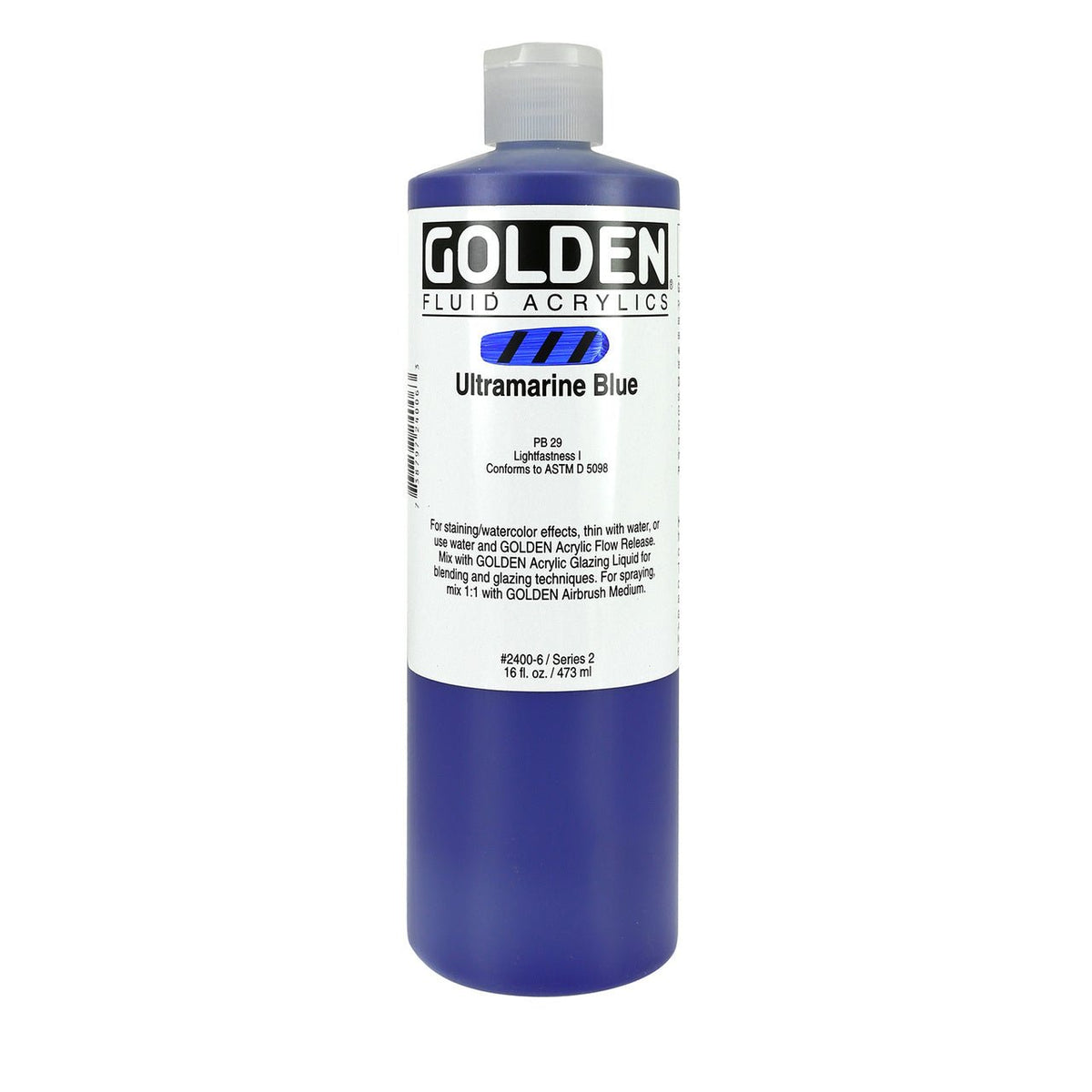Golden Fluid Acrylic Ultramarine Blue 16 oz - merriartist.com