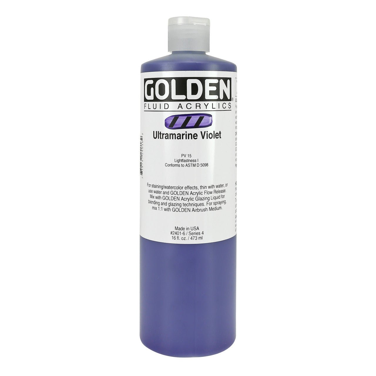 Golden Fluid Acrylic Ultramarine Violet 16 oz - merriartist.com