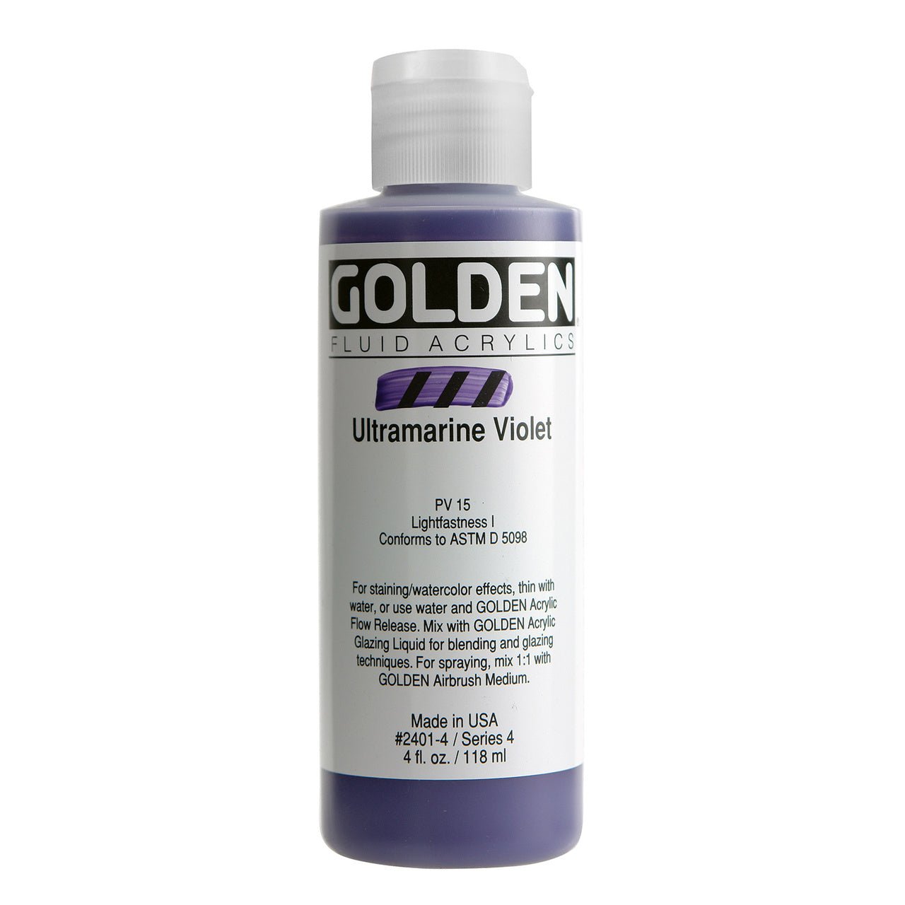 Golden Fluid Acrylic Ultramarine Violet 4 oz - merriartist.com