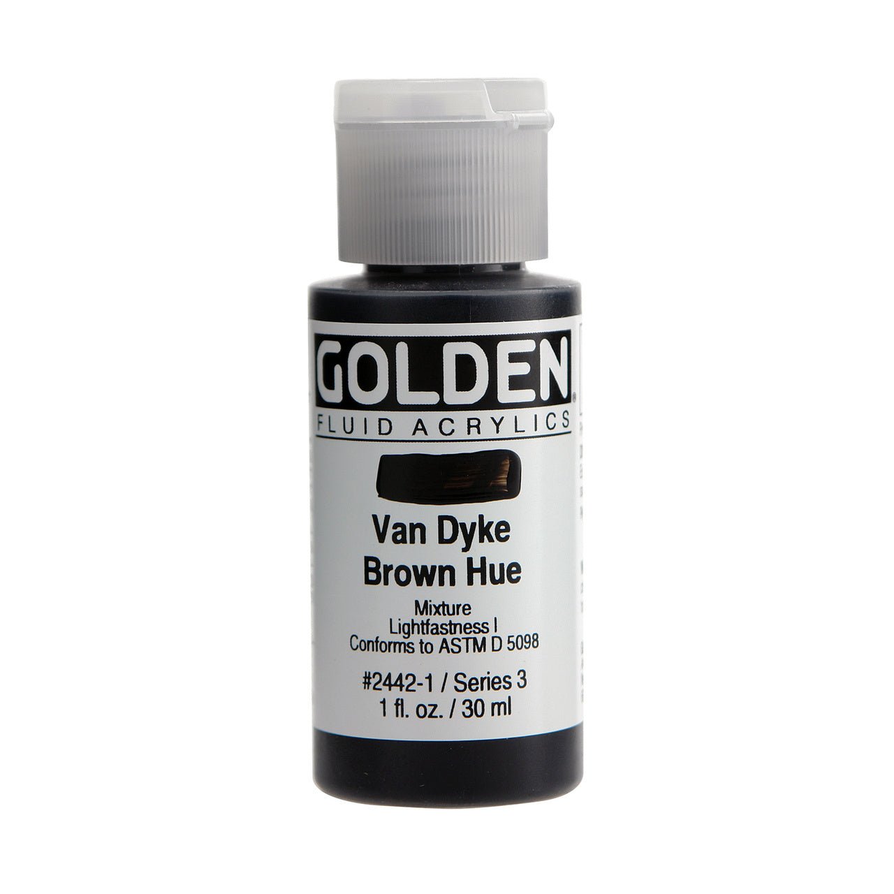 Golden Fluid Acrylic Van Dyke Brown Hue 1 oz - merriartist.com