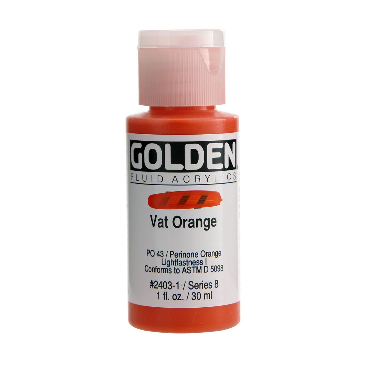 Golden Fluid Acrylic Vat Orange 1 oz - merriartist.com
