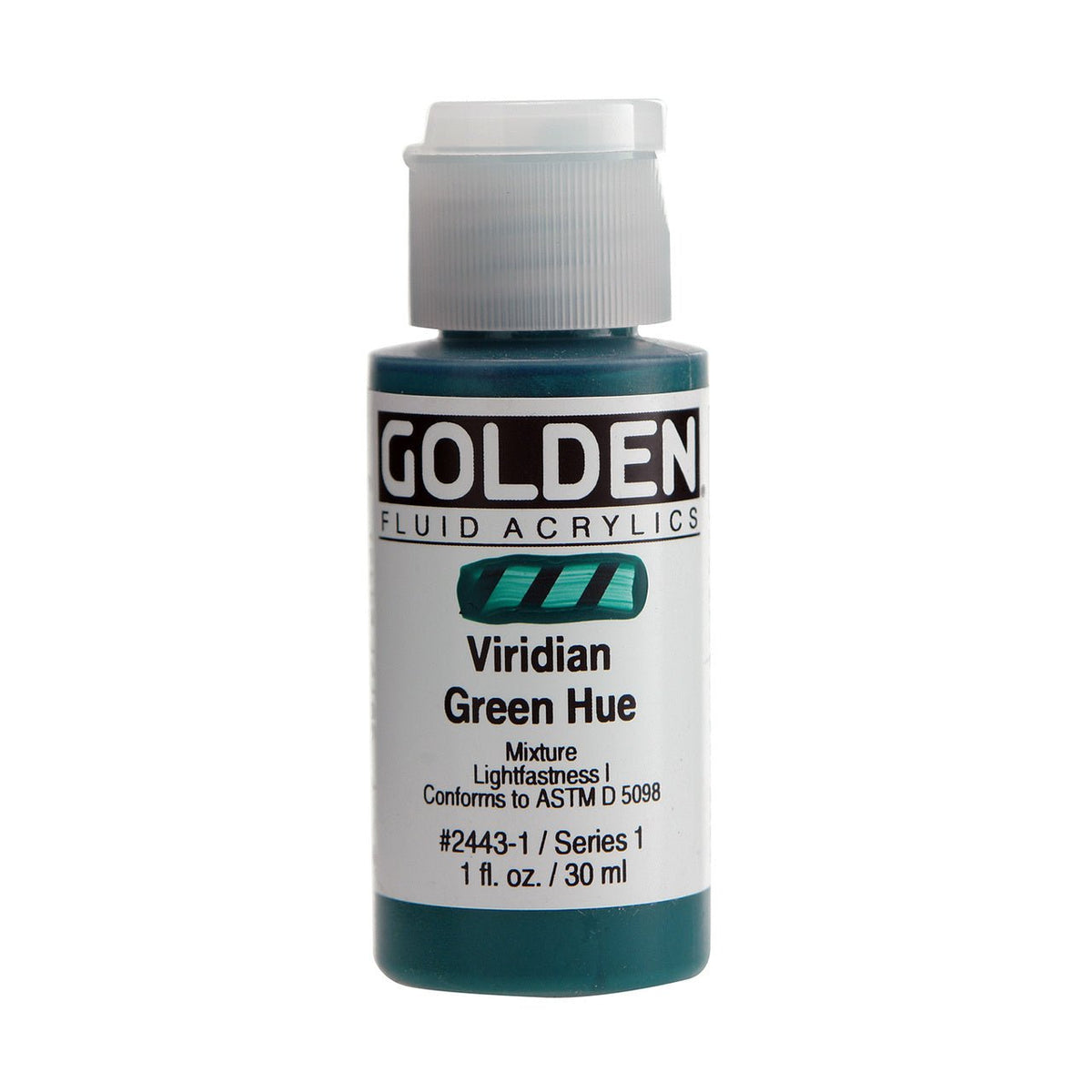 Golden Fluid Acrylic Viridian Green Hue 1 oz - merriartist.com
