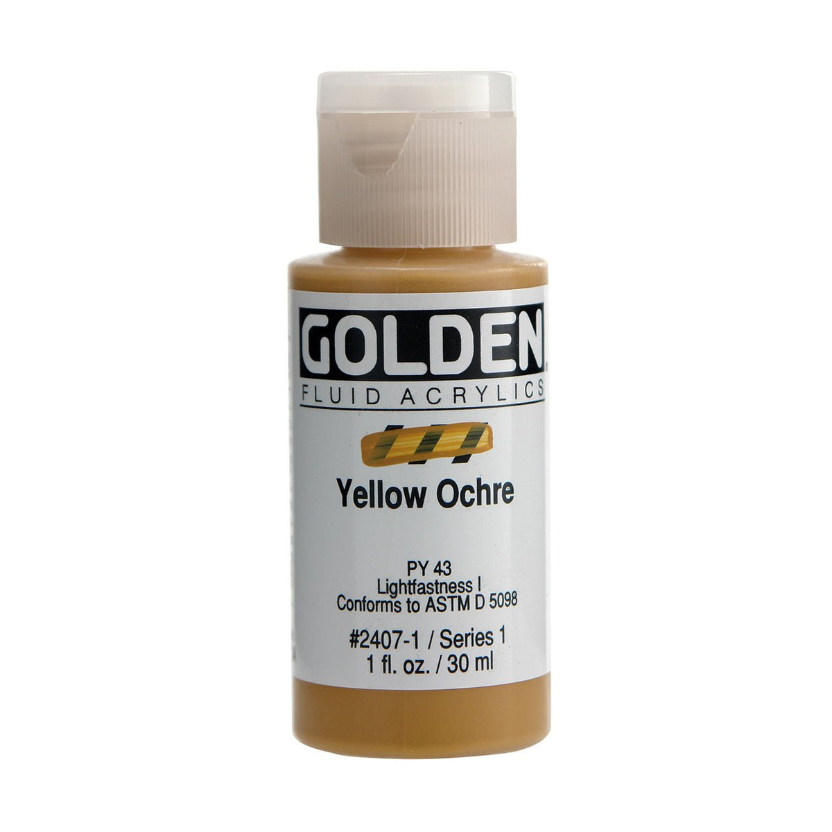 Golden Fluid Acrylic Yellow Ochre 1 oz - merriartist.com