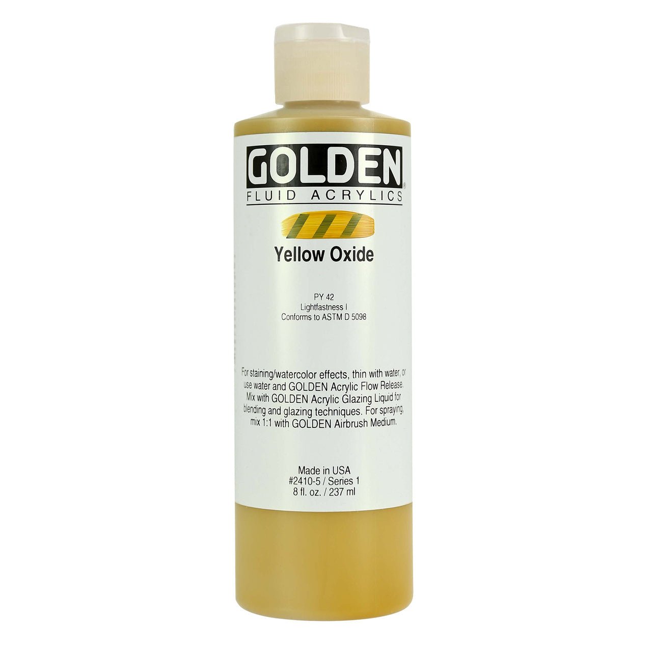 Golden Fluid Acrylic Yellow Oxide 8 oz - merriartist.com