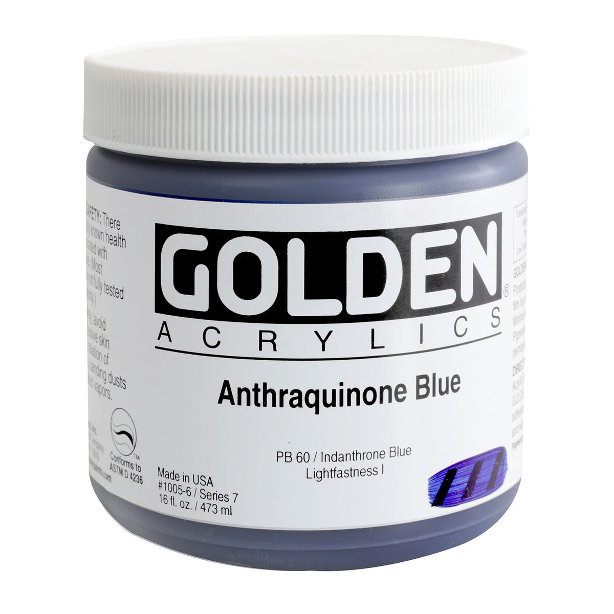 Golden Heavy Body Acrylic Anthraquinone Blue 16 oz - merriartist.com