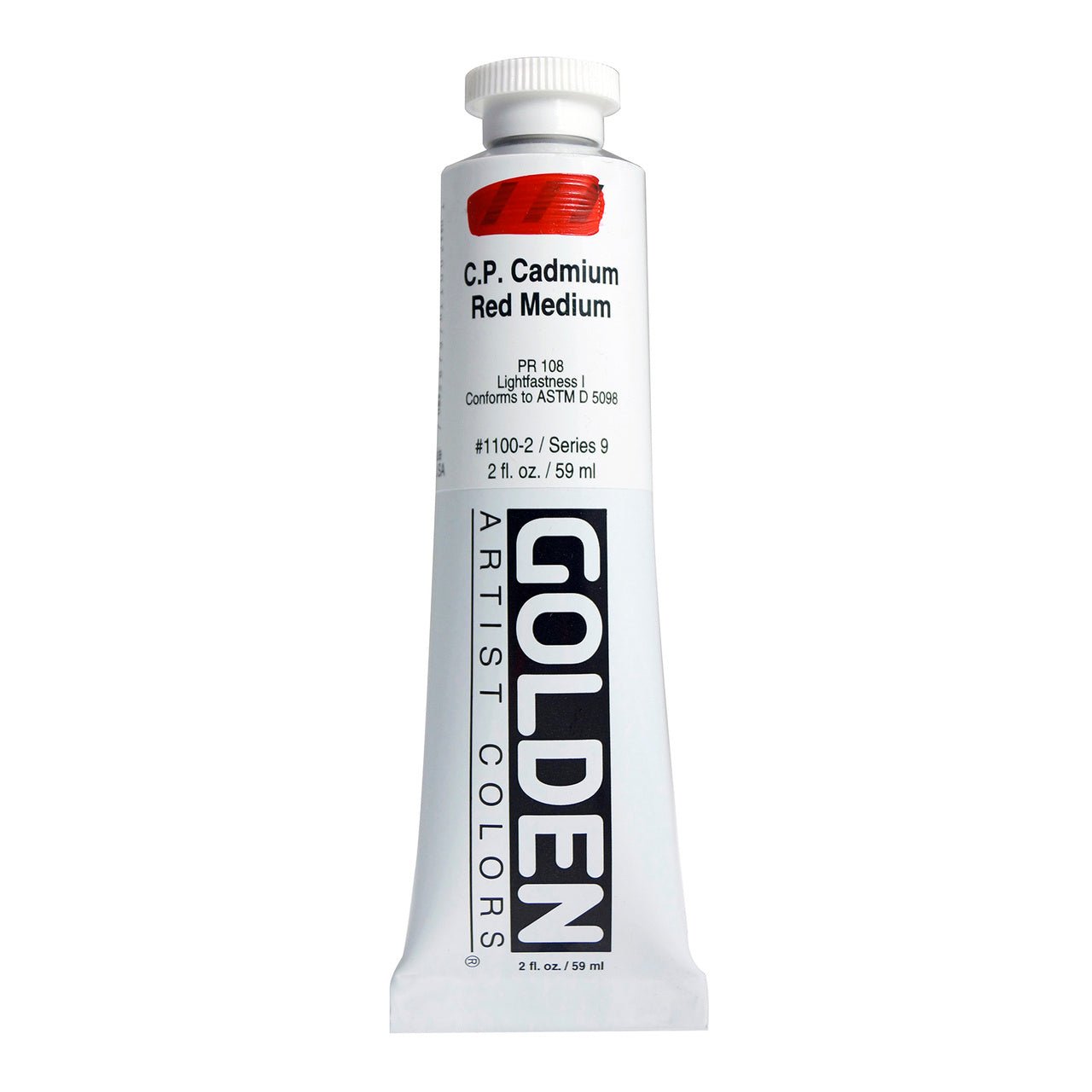 Golden Heavy Body Acrylic Cadmium Red Medium 2 oz - merriartist.com