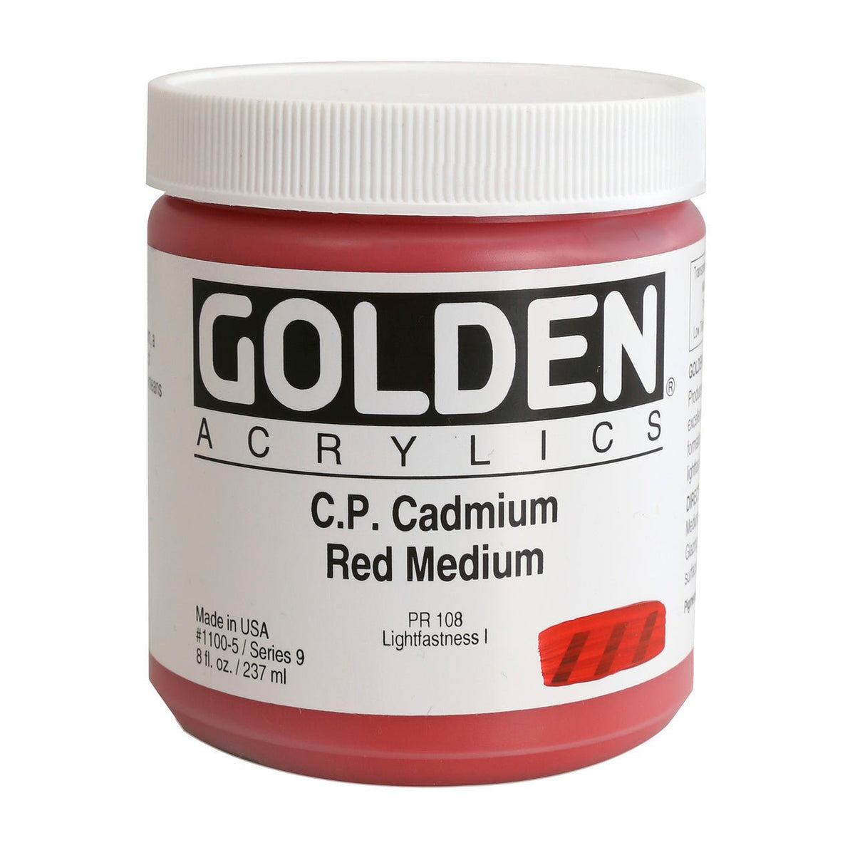 Golden Heavy Body Acrylic Cadmium Red Medium 8 oz - merriartist.com