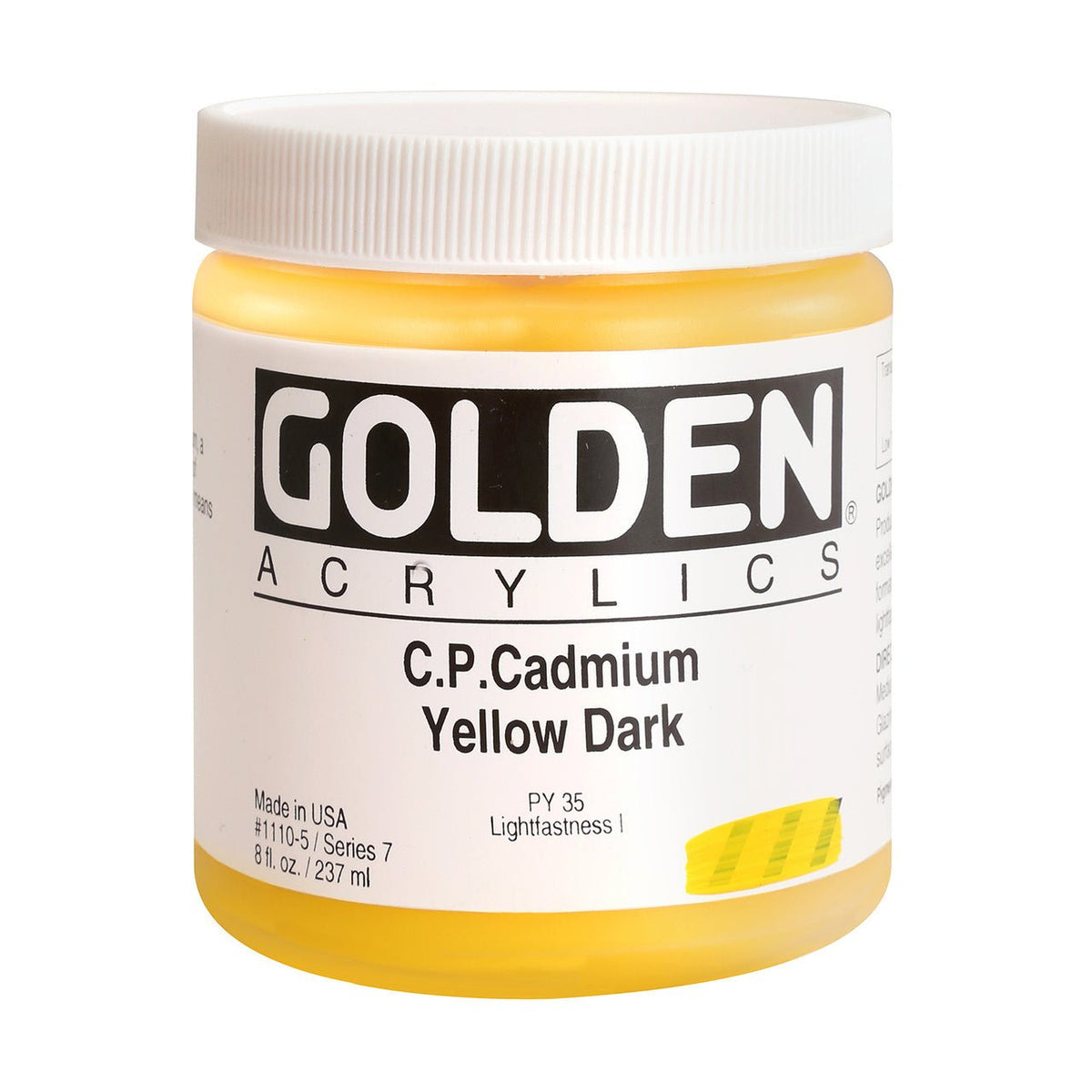Golden Heavy Body Acrylic Cadmium Yellow Dark 8 oz - merriartist.com