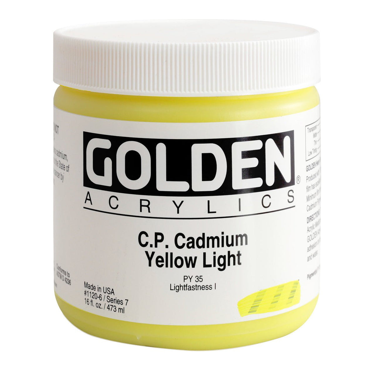 Golden Heavy Body Acrylic Cadmium Yellow Light 16 oz - merriartist.com