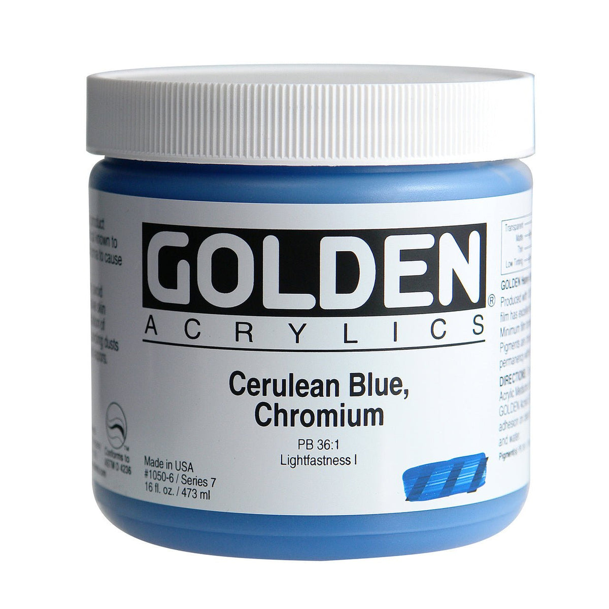 Golden Heavy Body Acrylic Cerulean Blue Chromium 16 oz - merriartist.com